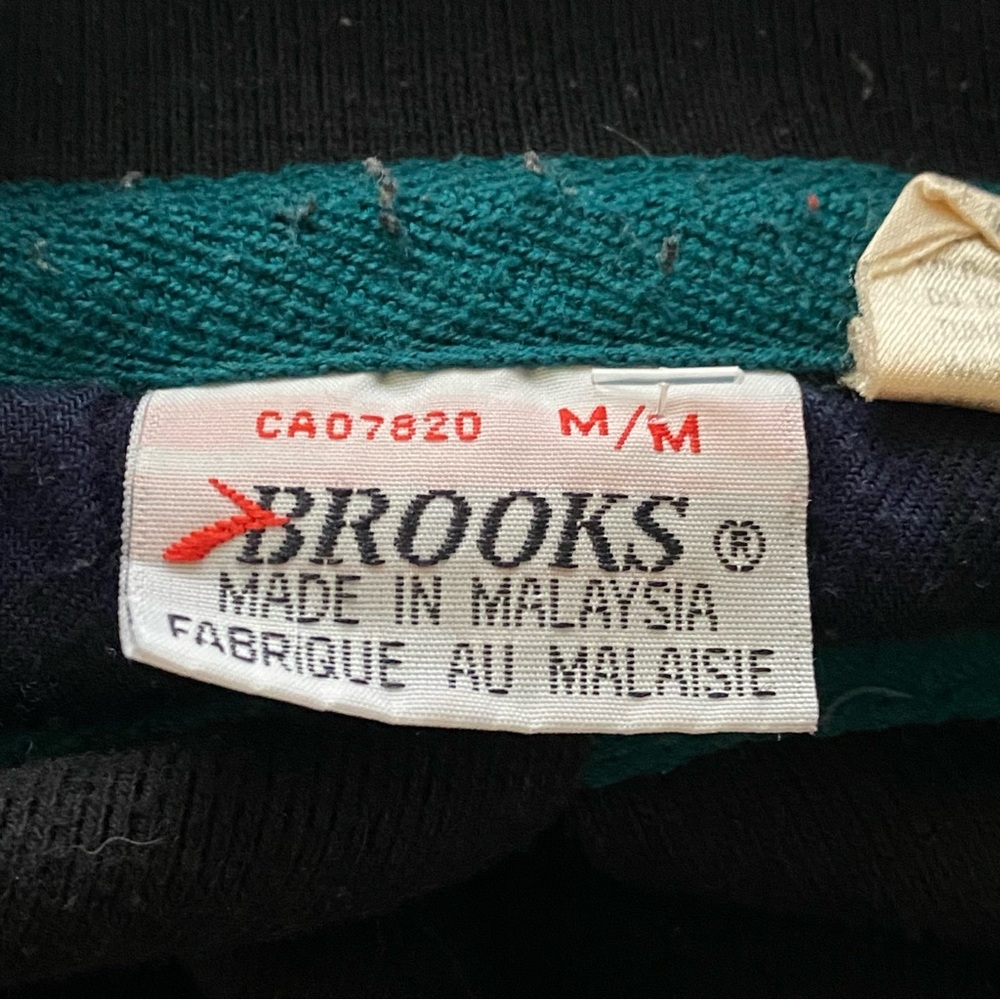Vintage Brooks Tradition Rugby Collar Sweatshirt Navy Teal Embroidered Logo Med - Picture 10 of 15
